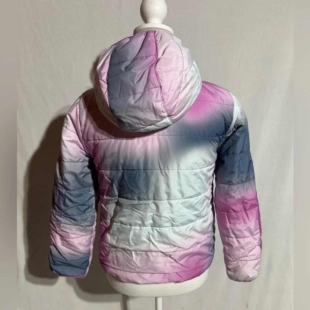 Adidas Kids Purple Gradient Puffer Hooded Jacket Size Medium 10/12